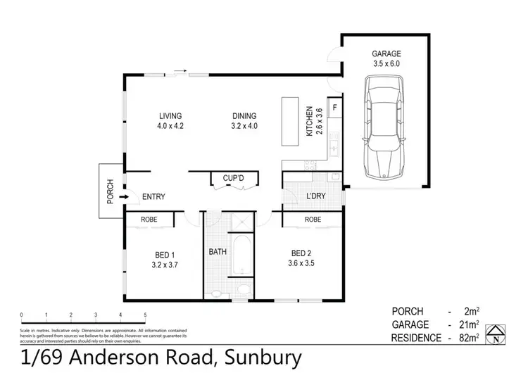 Floorplan of Homely unit listing, 1/69 Anderson Road, Sunbury VIC 3429
