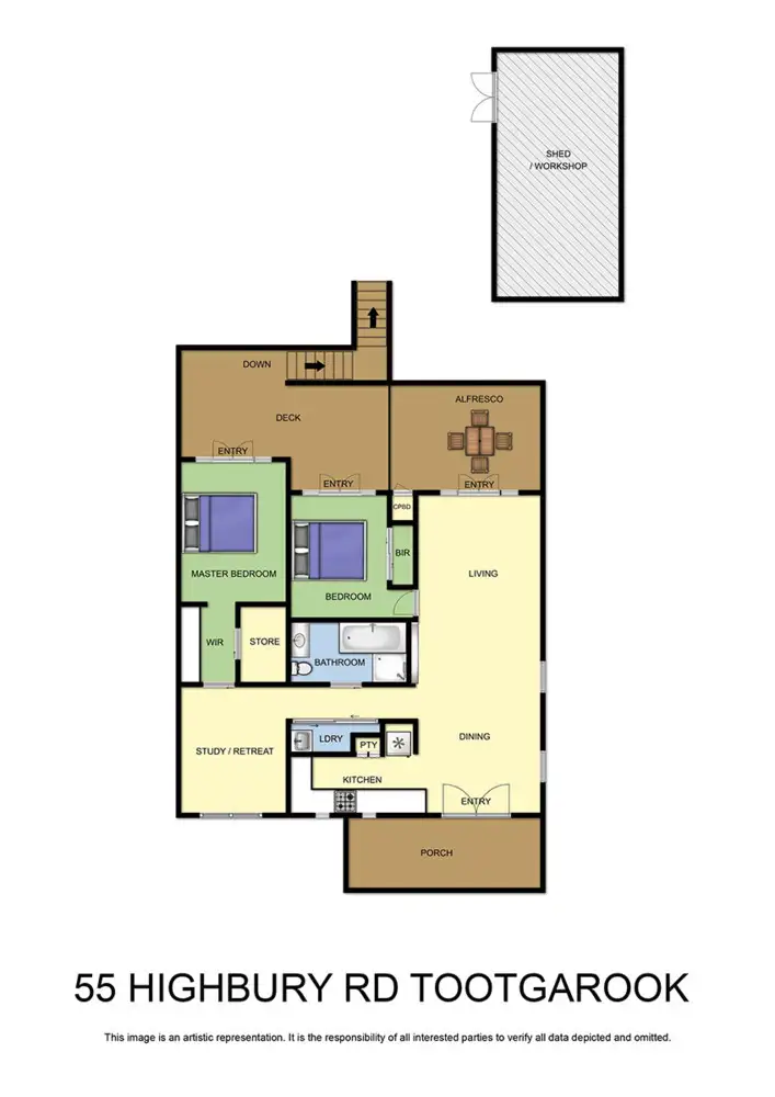 Floorplan of Homely house listing, 55 Highbury Road, Tootgarook VIC 3941