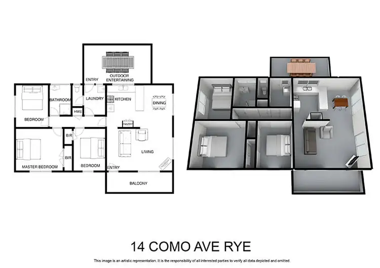 Floorplan of Homely house listing, 14 Como Avenue, Rye VIC 3941
