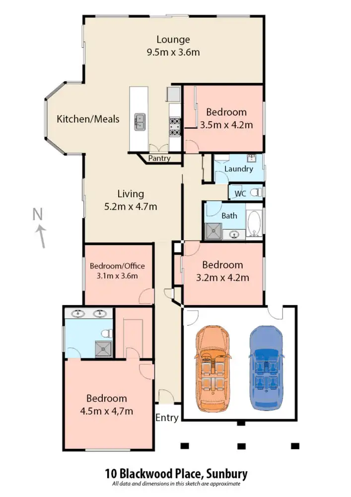 Floorplan of Homely house listing, 10 Blackwood Place, Sunbury VIC 3429