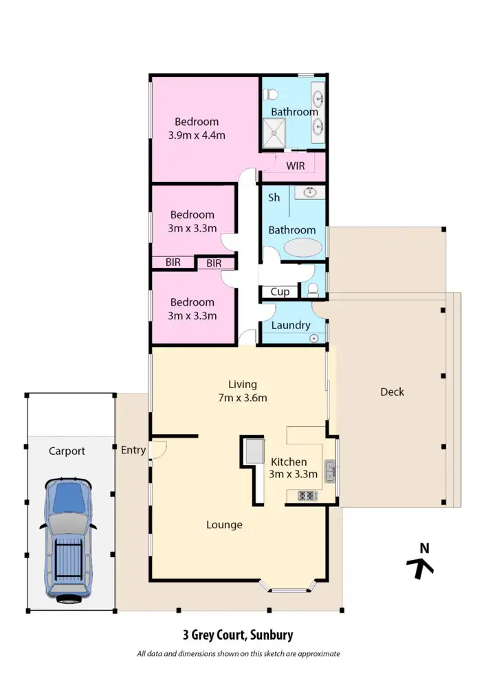 Floorplan of Homely house listing, 3 Grey Court, Sunbury VIC 3429