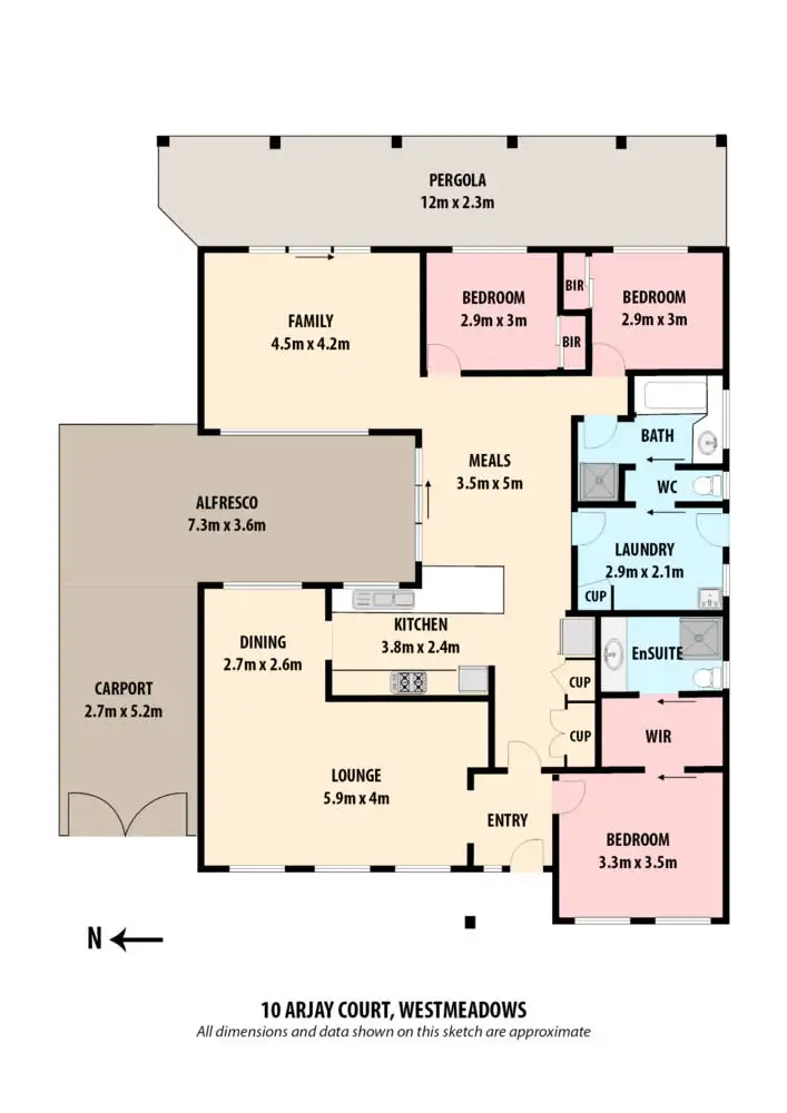 Floorplan of Homely house listing, 10 Arjay Court, Westmeadows VIC 3049