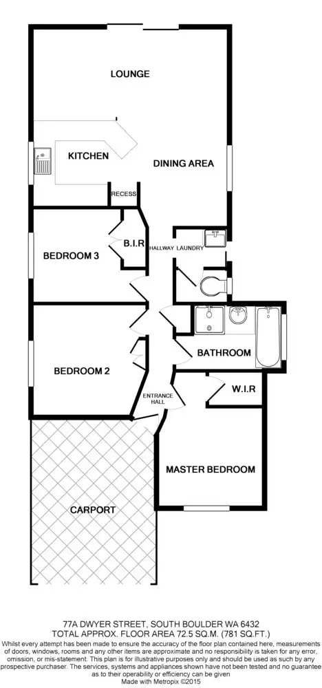 Floorplan of Homely house listing, 77A Dwyer Street Boulder, Kalgoorlie WA 6430
