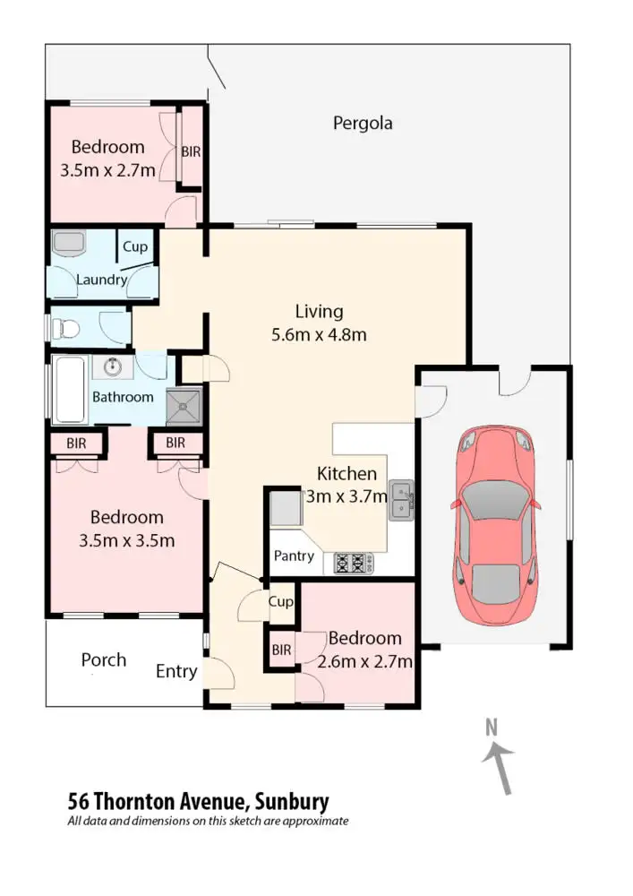 Floorplan of Homely unit listing, 56 Thornton Avenue, Sunbury VIC 3429