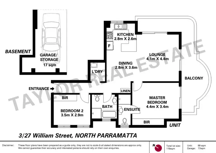 Floorplan of Homely unit listing, 3/27 William Street, North Parramatta NSW 2151