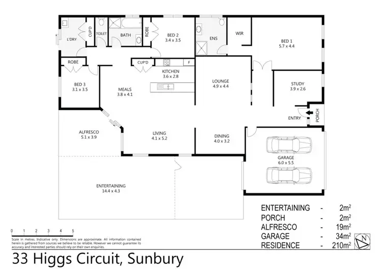 Floorplan of Homely house listing, 33 Higgs Circuit, Sunbury VIC 3429