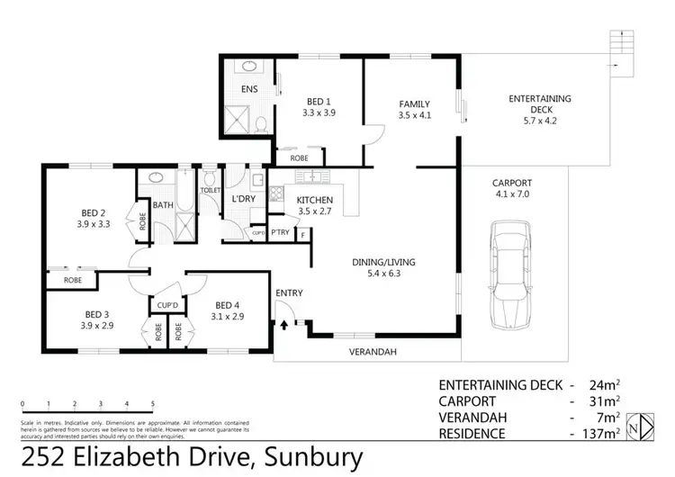 Floorplan of Homely house listing, 252 Elizabeth Drive, Sunbury VIC 3429