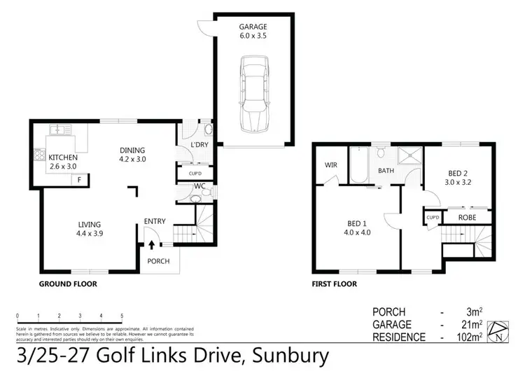 Floorplan of Homely townhouse listing, 3/25-27 Golf Links Drive, Sunbury VIC 3429