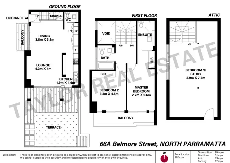 Floorplan of Homely townhouse listing, 66A Belmore Street, North Parramatta NSW 2151