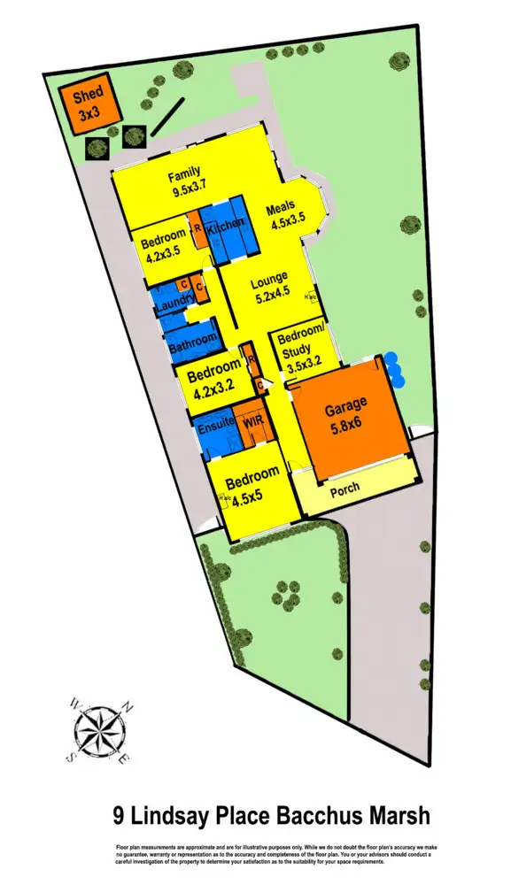 Floorplan of Homely house listing, 9 Lindsay Place, Bacchus Marsh VIC 3340