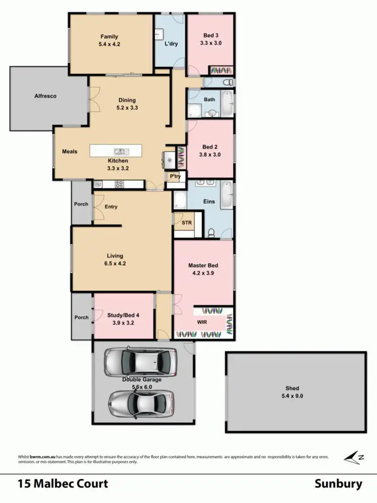 Floorplan of Homely house listing, 15 Malbec Court, Sunbury VIC 3429