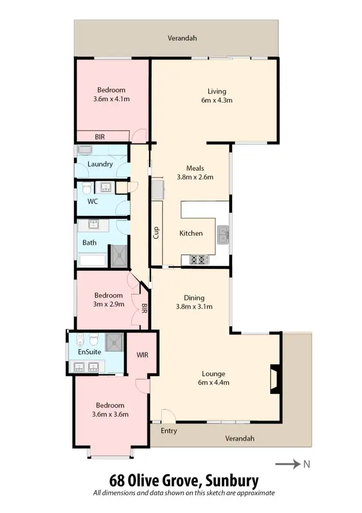 Floorplan of Homely house listing, 68 Olive Grove, Sunbury VIC 3429