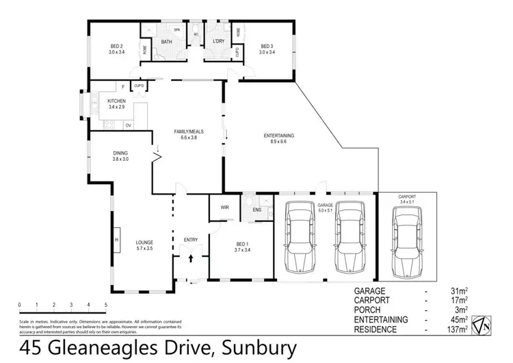 Floorplan of Homely house listing, 45 Gleneagles Drive, Sunbury VIC 3429