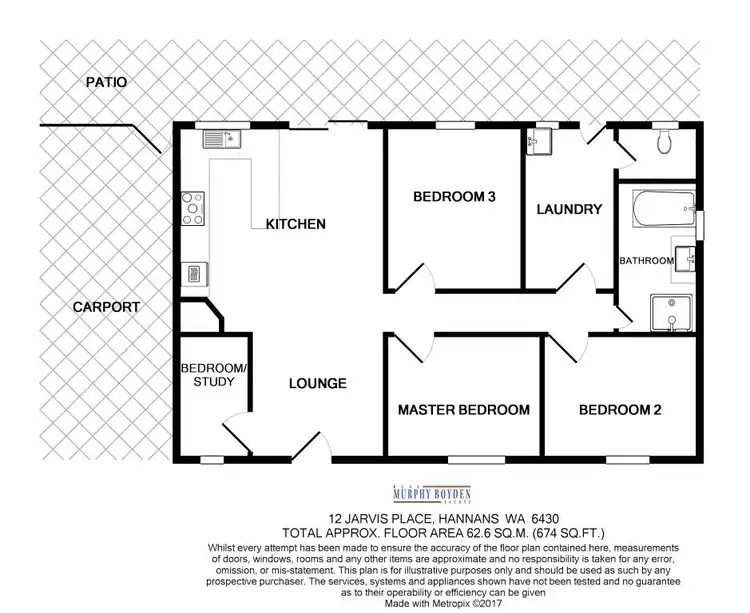 Floorplan of Homely house listing, 12 Jarvis Place, Hannans WA 6430