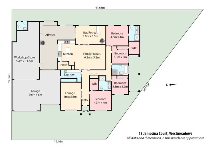 Floorplan of Homely house listing, 13 Jamesina Court, Westmeadows VIC 3049