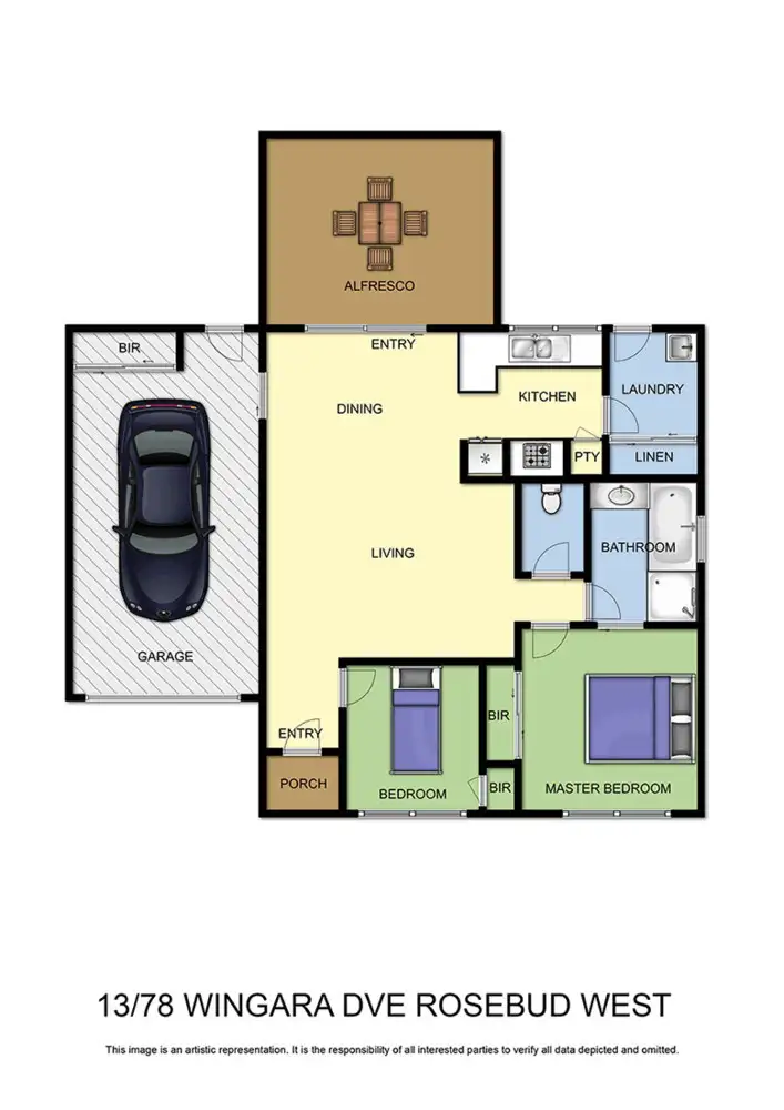Floorplan of Homely unit listing, 13/78 Wingara Drive, Rosebud West VIC 3940