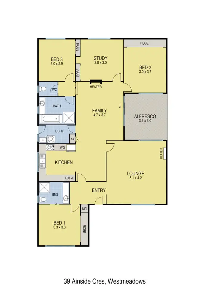 Floorplan of Homely house listing, 39 Arnside Crescent, Westmeadows VIC 3049