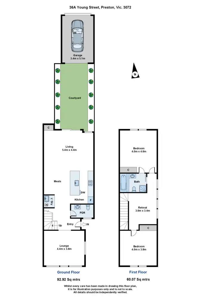 Floorplan of Homely townhouse listing, 36A Young Street, Preston VIC 3072