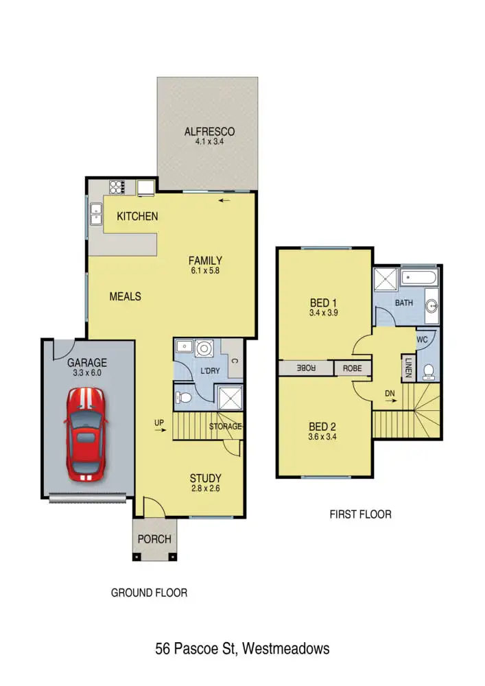 Floorplan of Homely house listing, 56 Pascoe Street, Westmeadows VIC 3049