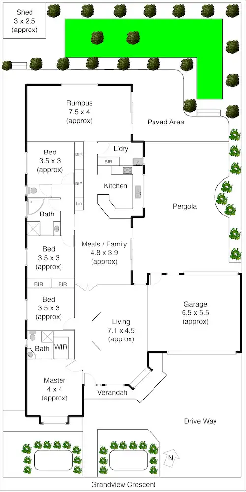 Floorplan of Homely house listing, 47 Grandview Crescent, Hillside VIC 3037