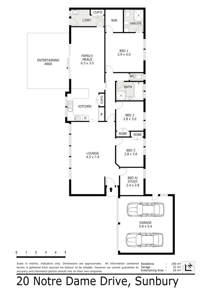 Floorplan of Homely house listing, 20 Notre Dame Drive, Sunbury VIC 3429