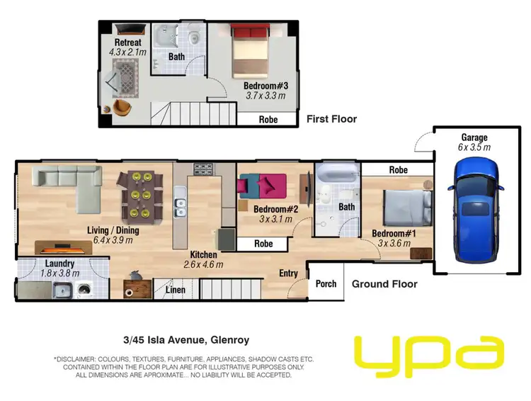 Floorplan of Homely townhouse listing, 3/45 Isla Avenue, Glenroy VIC 3046