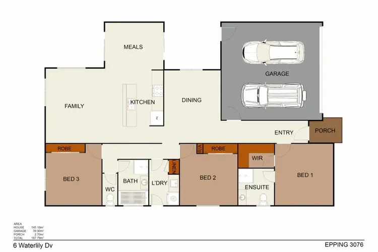 Floorplan of Homely house listing, 6 Waterlily Drive, Epping VIC 3076