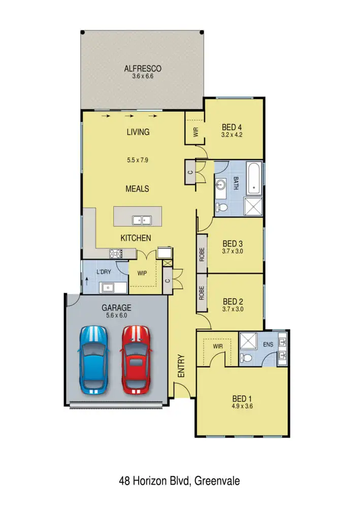 Floorplan of Homely house listing, 48 Horizon Boulevard, Greenvale VIC 3059