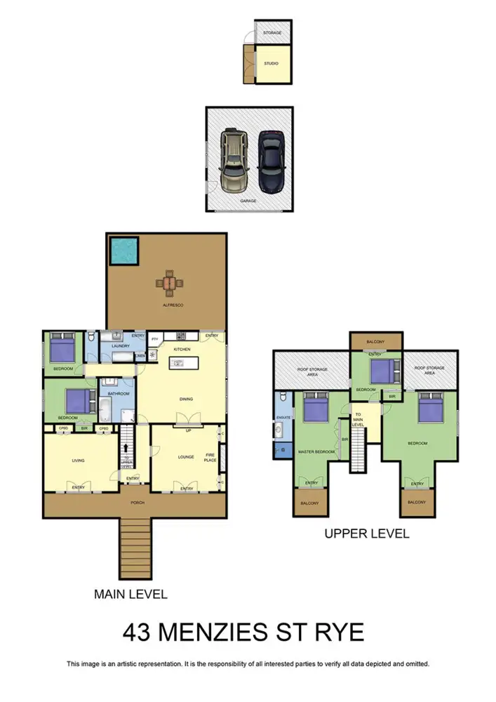 Floorplan of Homely house listing, 43 Menzies Street, Rye VIC 3941