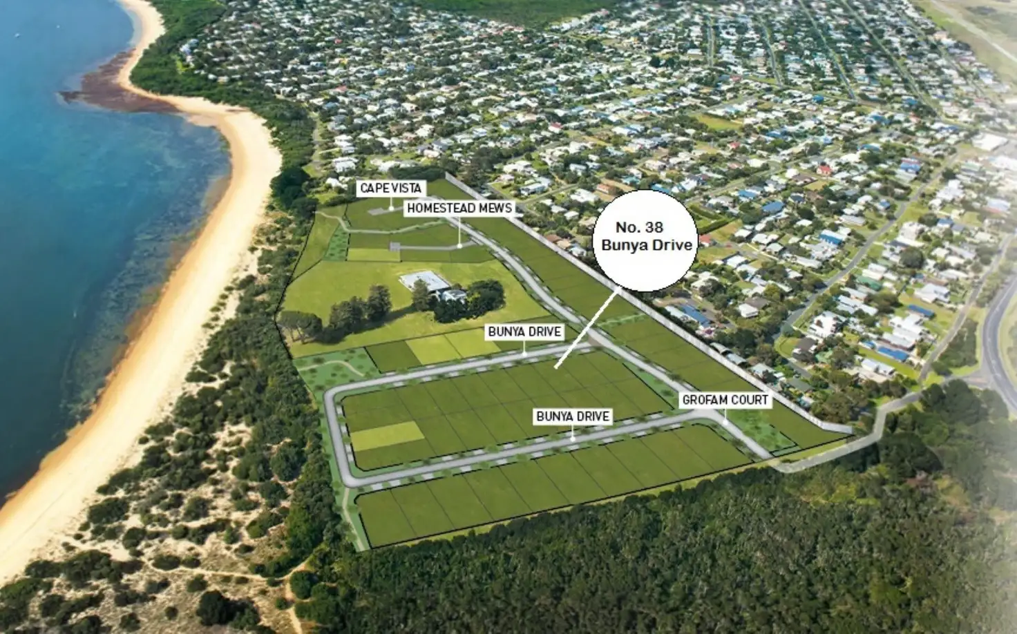 Main view of Homely land listing, 38 BUNYA DRIVE, Cape Woolamai VIC 3925