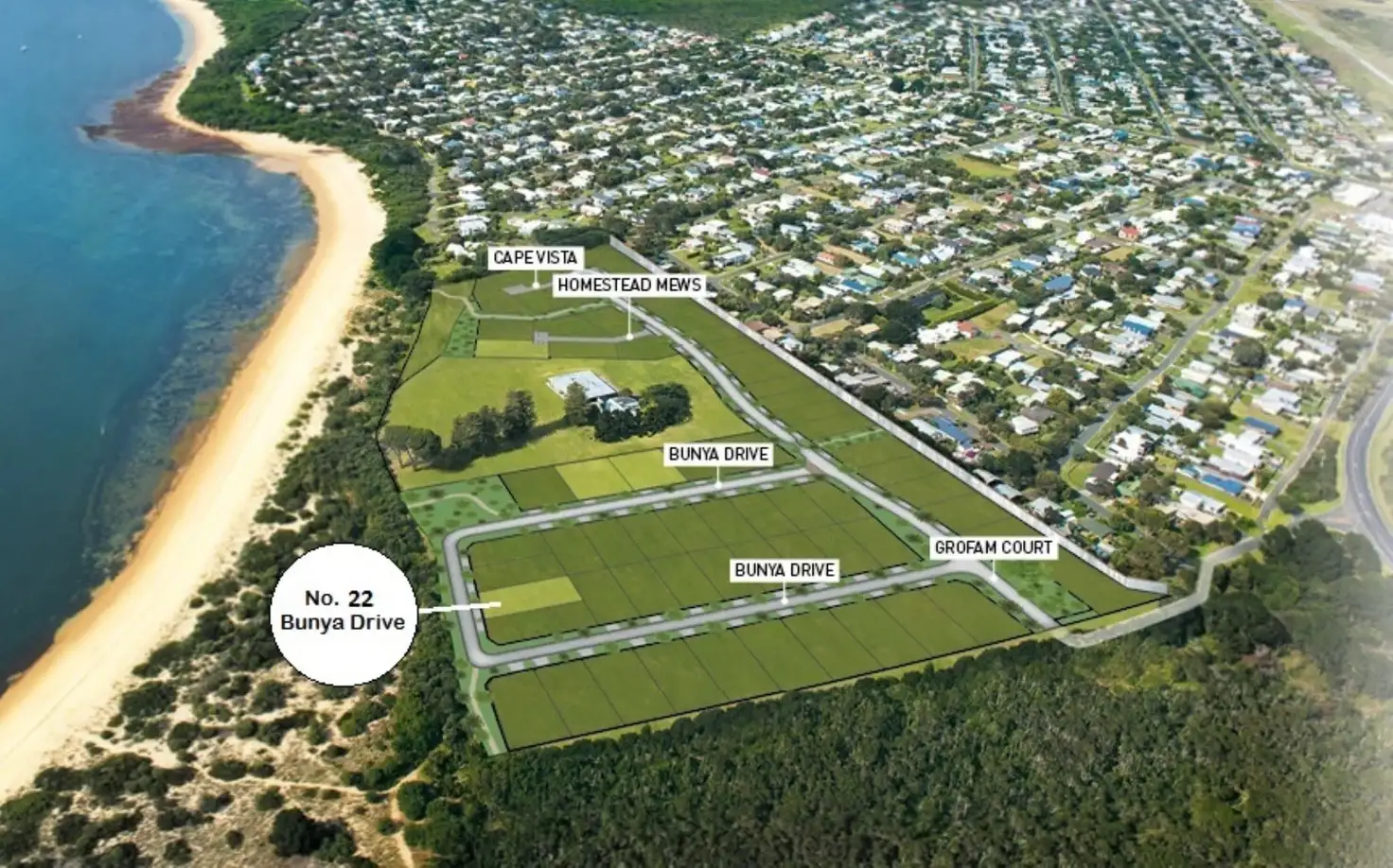 Main view of Homely land listing, 22 BUNYA DRIVE, Cape Woolamai VIC 3925