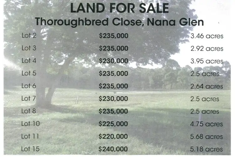 Main view of Homely land listing, LOT 5 Thoroughbred Close, Nana Glen NSW 2450