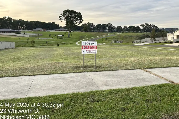 Main view of Homely land listing, LOT Lot 59, 23 Whitworth Drive, Nicholson VIC 3882