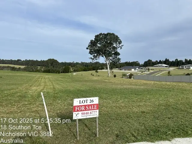 LOT Lot 26, 20 Southon Terrace, Nicholson VIC 3882