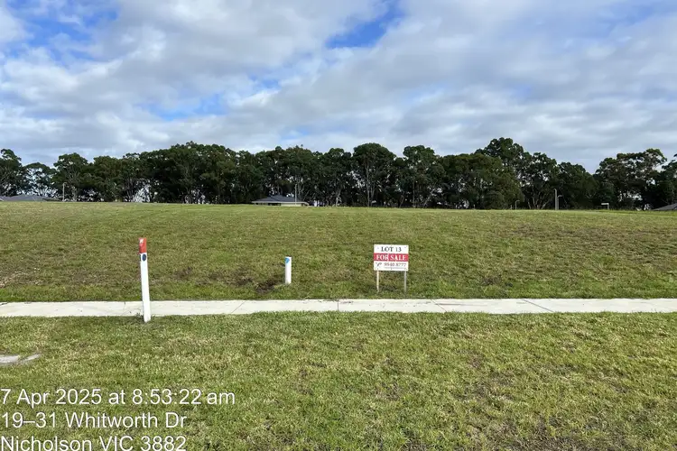 Main view of Homely land listing, LOT Lot 13, 53 Whitworth Drive, Nicholson VIC 3882