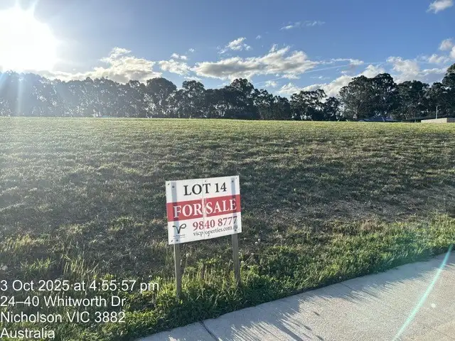 LOT Lot 14, 51 Whitworth Drive, Nicholson VIC 3882