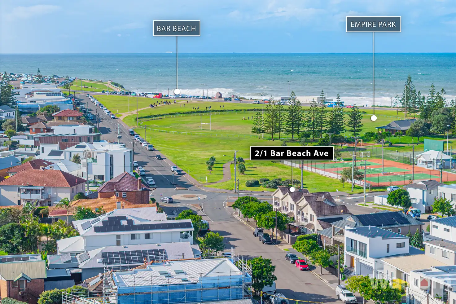Main view of Homely townhouse listing, 2/1 Bar Beach Avenue, The Junction NSW 2291