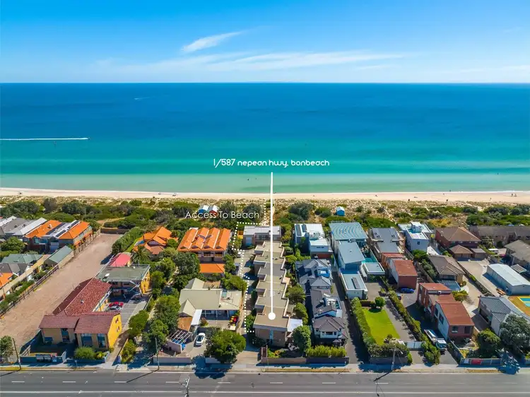 Main view of Homely townhouse listing, 1/587 Nepean Highway, Bonbeach VIC 3196