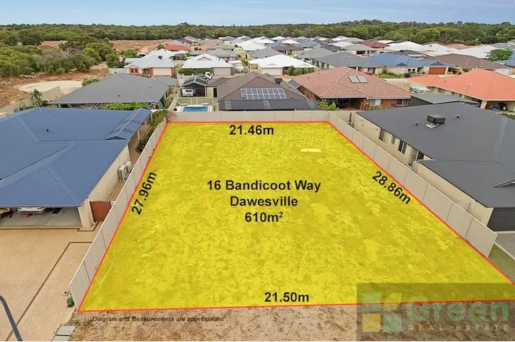 Main view of Homely land listing, 16 Bandicoot Way, Dawesville WA 6211