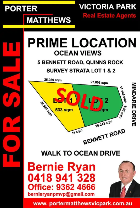 Main view of Homely land listing, LOT 1, 5 Bennett Road, Quinns Rocks WA 6030