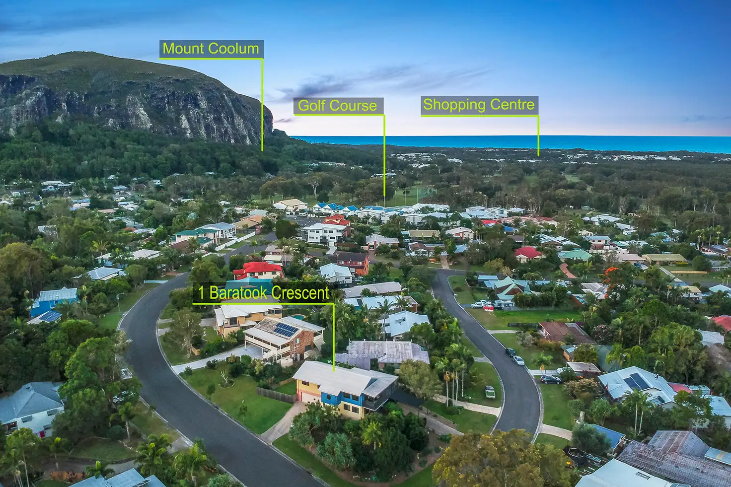 Main view of Homely house listing, 1 Baratook Crescent, Mount Coolum QLD 4573