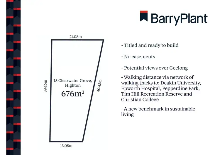 Main view of Homely land listing, 15 Clearwater Grove, Highton VIC 3216