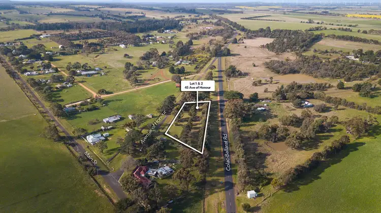 Main view of Homely rural property listing, LOT 1 & 2, 45 Avenue Of Honour Road, Corindhap VIC 3352