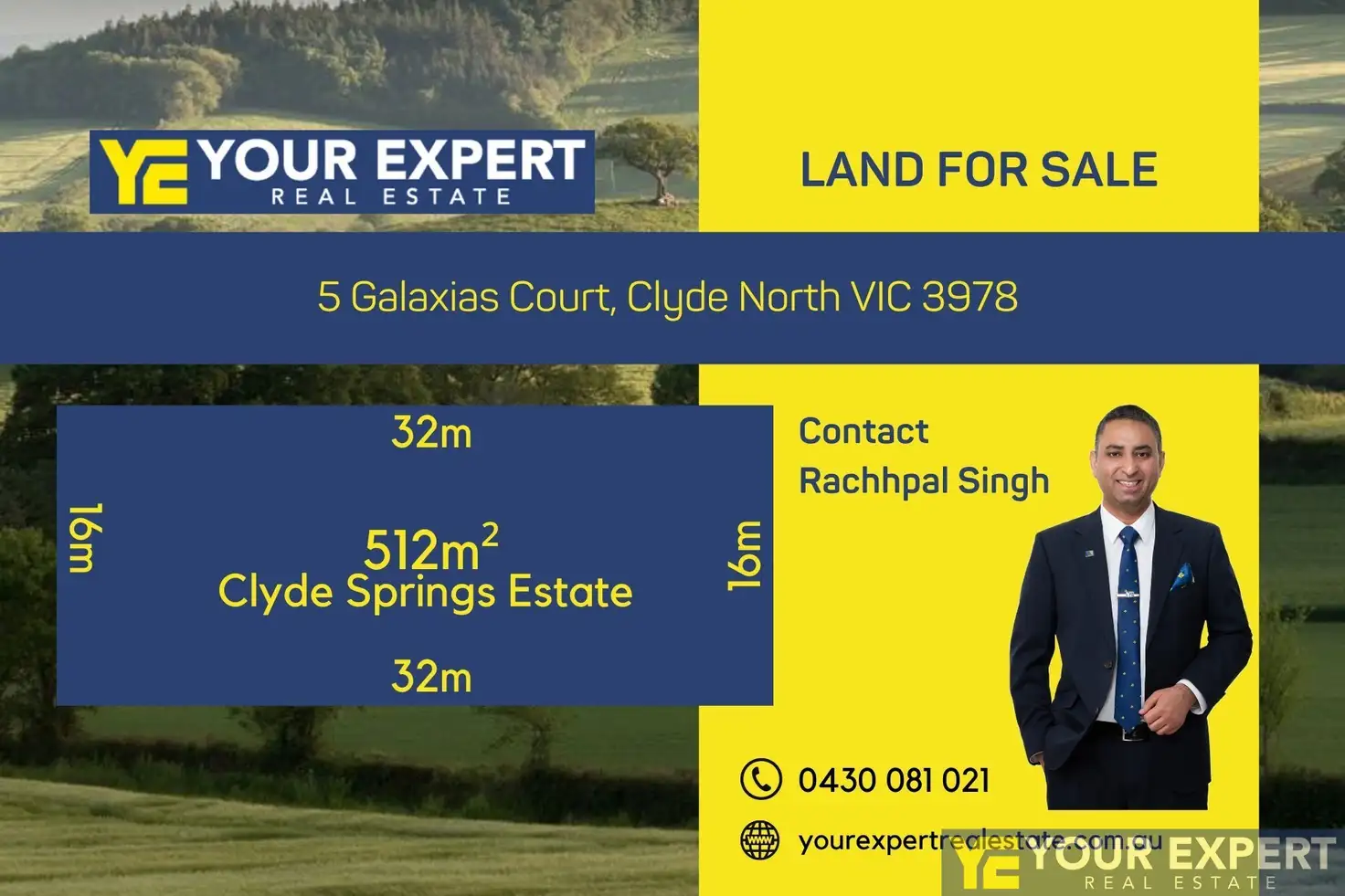 Main view of Homely land listing, 5 Galaxias Court, Clyde North VIC 3978