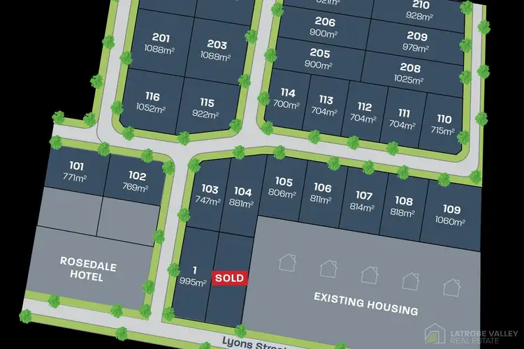 Main view of Homely land listing, LOT 201 Lyons Street, Rosedale VIC 3847