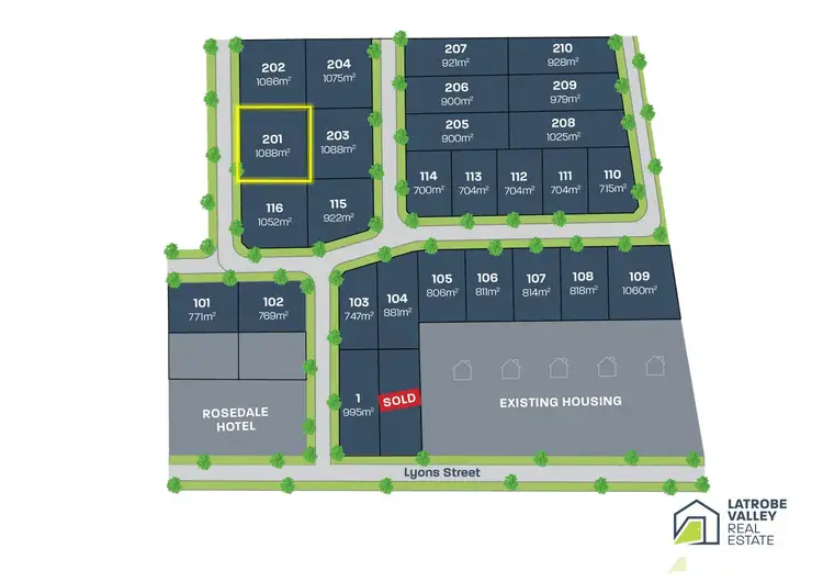 Third view of Homely land listing, LOT 201 Lyons Street, Rosedale VIC 3847