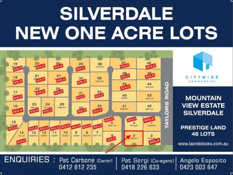 Main view of Homely land listing, LOT 3, 180 Taylors Road, Silverdale NSW 2752