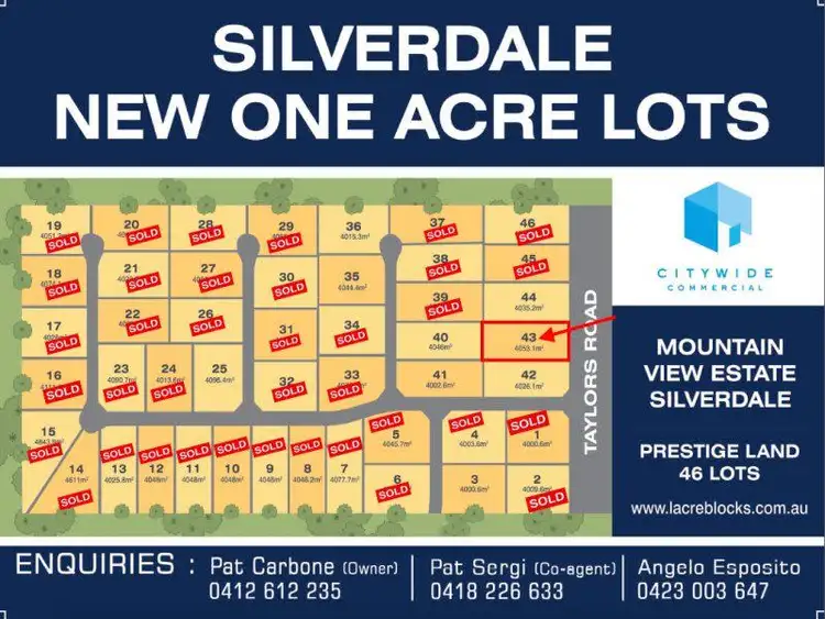 LOT 43, 180 Taylors Road, Silverdale NSW 2752