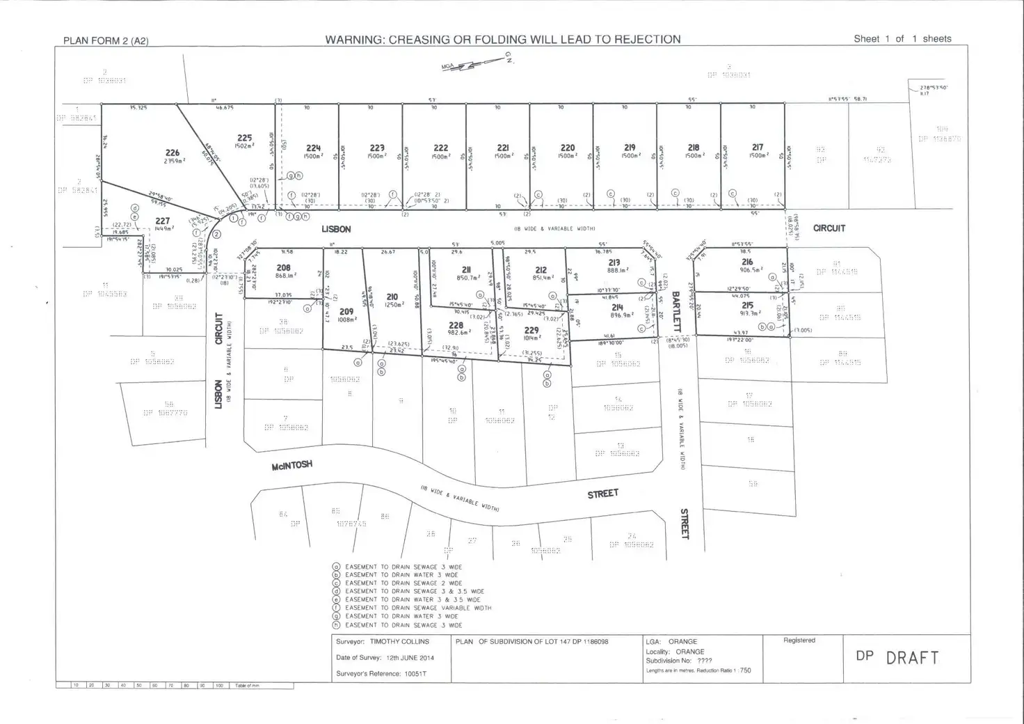 Main view of Homely land listing, Lot 216 Bartlett Street, Orange NSW 2800