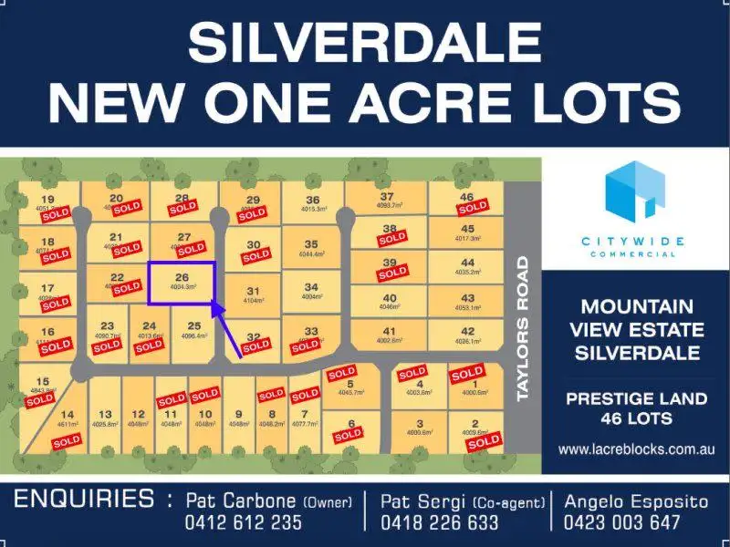 Main view of Homely land listing, LOT 26, 180 Taylors Road, Silverdale NSW 2752